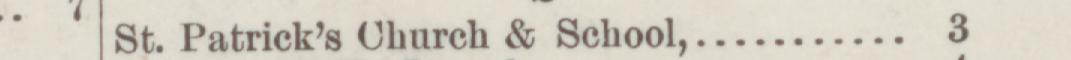 The line reading St. Patrick's Church & School in the 1889 atlas index