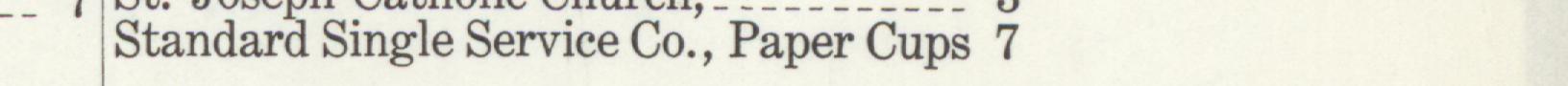 The line reading Standard Single Service Co.Paper Cups in the 1912 atlas index