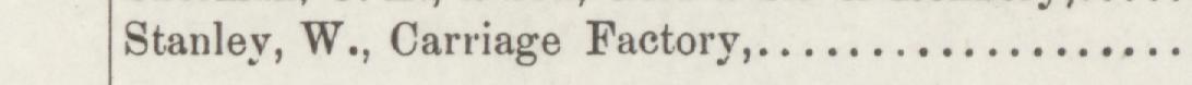 The line reading Stanley, W., Carriage Factory in the 1889 atlas index