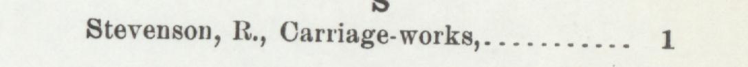 The index line reading Stevenson, R., Carriage-works in the 1901 atlas