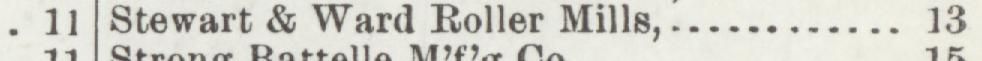The line reading Stewart & Ward Roller Mills in the 1908 atlas index