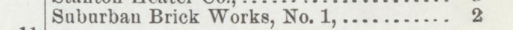 The line reading Suburban Brick Works, No. 1 in the 1900 atlas index