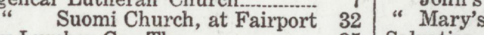 The line reading Suomi Church, at Fairport in the 1926 atlas index