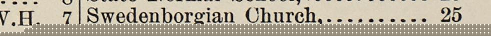 The line reading Swedenborgian Church in the 1890 atlas index