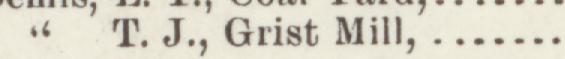 The line reading T. J., Grist Mill in the 1906 atlas index