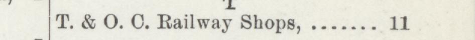 The line reading T. & O. O. Railway Shops in the 1897 atlas index