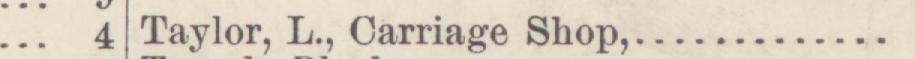 The line reading Taylor, L., Carriage Shop in the 1885 atlas index