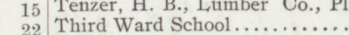 The line reading Third Ward School in the 1905 atlas index