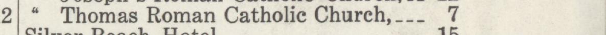 The line reading Thomas Roman Catholic Church in the 1923 atlas index