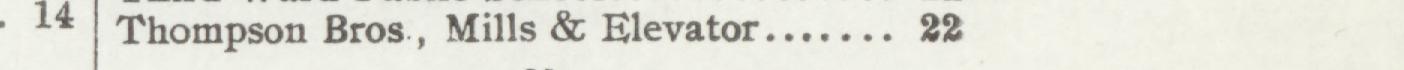 The line reading Thompson Bros., Mills & Elevator in the 1907 atlas index
