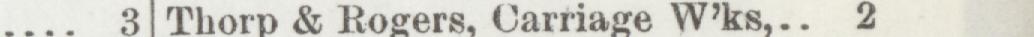The line reading Thorp & Rogers. Carriage W'ks in the 1892 atlas index