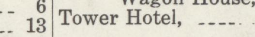 The index line reading Tower Hotel in the 1923 atlas