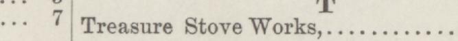 The line reading Treasure Stove Works in the 1885 atlas index