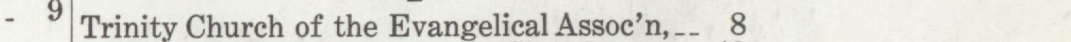 The line reading Trinity Church of the Evangelical Assoc'n in the 1916 atlas index