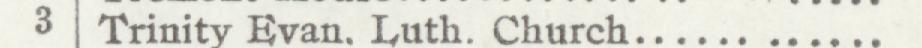The line reading Trinity Evan. Luth. Church in the 1907 atlas index