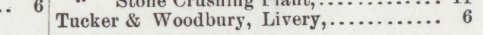 The line reading Tueker & Woodbury, Livery in the 1892 atlas index
