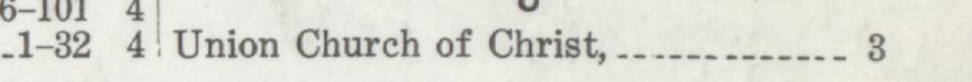 The line reading Union Church of Christ in the 1919 atlas index
