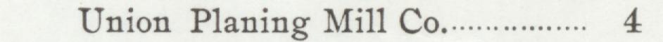 The line reading Union Planing Mill Co in the 1901 atlas index