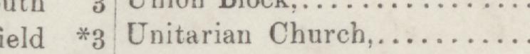 The line reading Unitarian Church in the 1885 atlas index