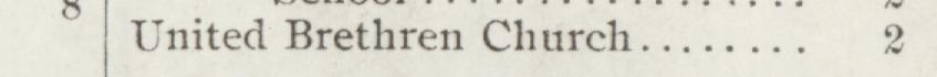 The index line reading United Brethren Church in the 1904 atlas
