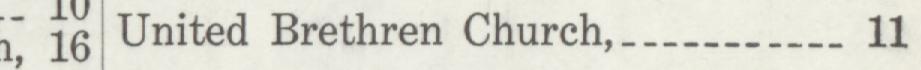 The index line reading United Brethren Church in the 1913 atlas