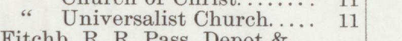 The index line reading Universalist Church in the 1901 atlas