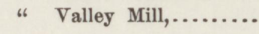 The line reading Valley Mill in the 1889 atlas index