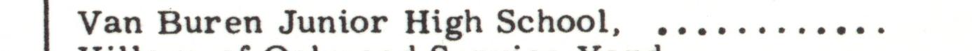 The line reading Van Buren Junior High School in the 1956 atlas index