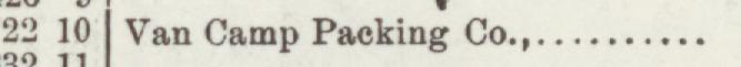 The line reading Van Camp Packing Co in the 1905 atlas index