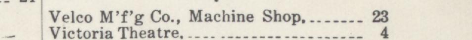 The line reading Veleo M'Eg Co., Machine Shop in the 1948 atlas index