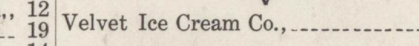 The line reading Velvet Ice Cream Co in the 1915 atlas index
