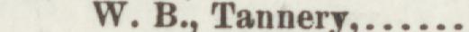 The line reading W. B., Tannery in the 1892 atlas index