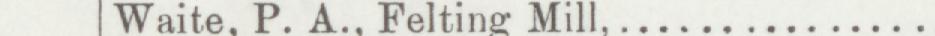 The line reading Waite. P. A Felting Mill in the 1892 atlas index