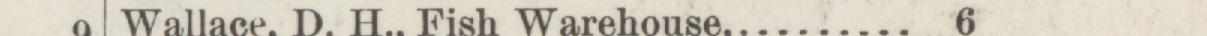 The line reading Wallaee, D. H Fish Warehouse in the 1888 atlas index