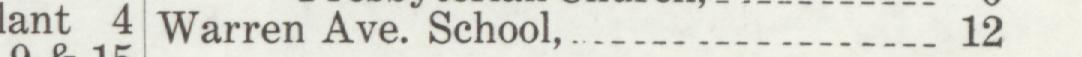The line reading Warren Ave. School in the 1909 atlas index