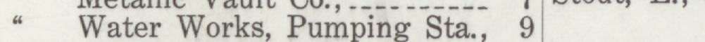 The line reading Water Works, Pumping Sta in the 1913 atlas index