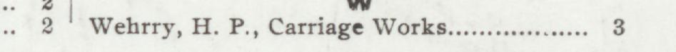 The line reading Welhrry, H. P., Carriage Works in the 1901 atlas index