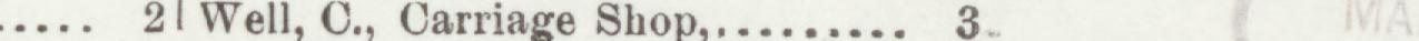 The line reading Well, O., Carriage Shop in the 1898 atlas index