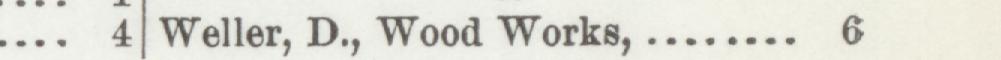 The line reading Weller, D., Wood Works in the 1899 atlas index