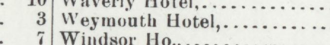 The index line reading Weymouth Hotel in the 1903 atlas