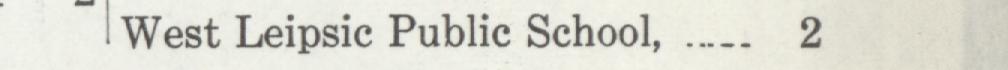 The line reading West Leipsic Public School in the 1916 atlas index