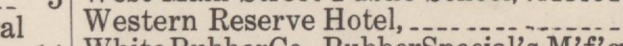 The line reading Western Reserve Hotel in the 1922 atlas index