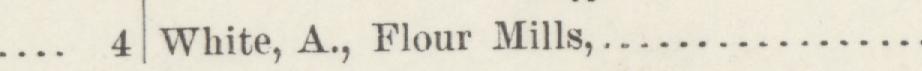 The line reading White, A., Flour Mills in the 1888 atlas index