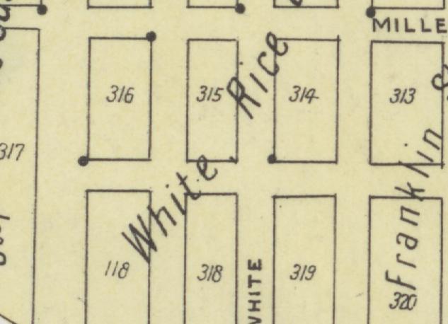 The line reading White Rice in the 1914 atlas index