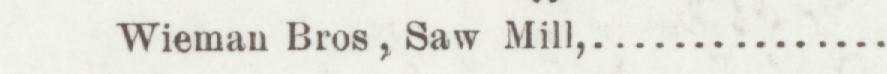 The line reading Wieman Bros, Saw Mill in the 1899 atlas index