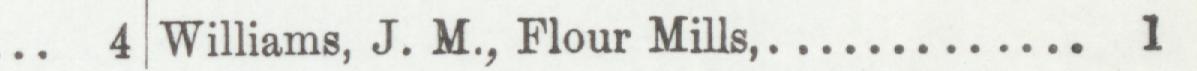 The index line reading Williams, J. M., Flour Mills in the 1899 atlas