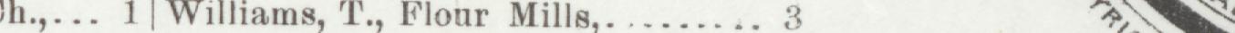 The line reading Williams, T., Flour Mills, 3 in the 1899 atlas index