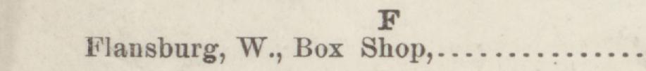 The line reading Wlansburg, W., Box Shop in the 1892 atlas index