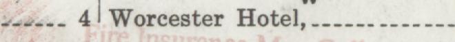 The line reading Woreester Hotel in the 1919 atlas index