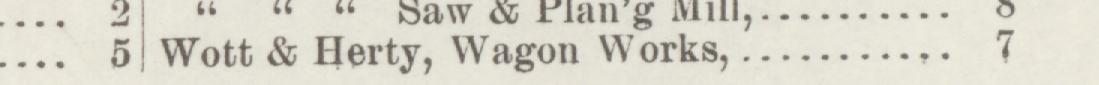 The line reading Wott & Herty, Wagon Works in the 1887 atlas index